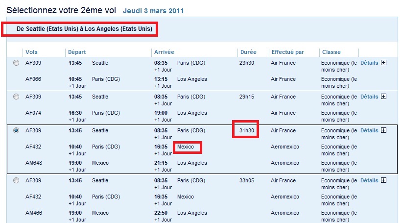 Insolite sur le site www.airfrance.fr